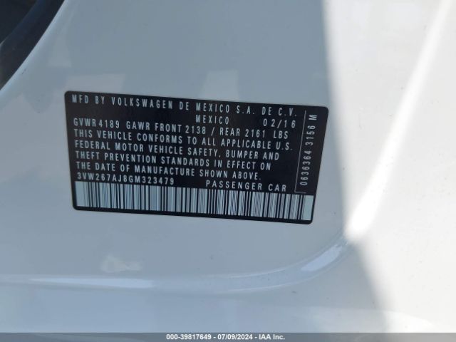 3VW267AJ8GM323479 Volkswagen Jetta 1.4t S