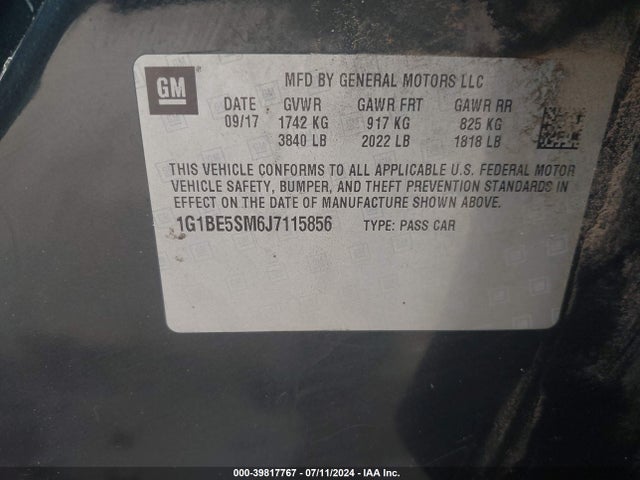 Chevrolet Cruze Lt Auto 2018 1G1BE5SM6J7115856 Image 9