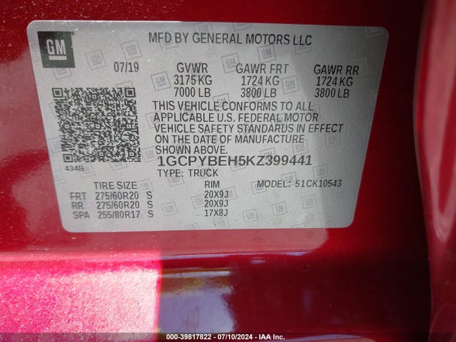 Chevrolet Silverado 1500 Custom 2019 1GCPYBEH5KZ399441 Image 9