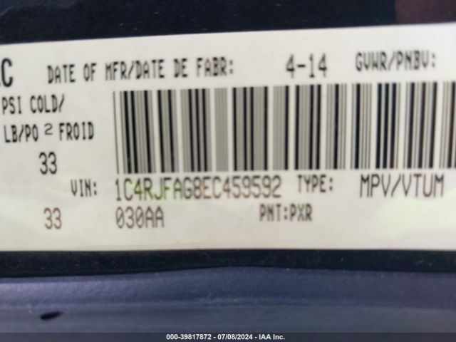 1C4RJFAG8EC459592 Jeep Grand Cherokee Laredo