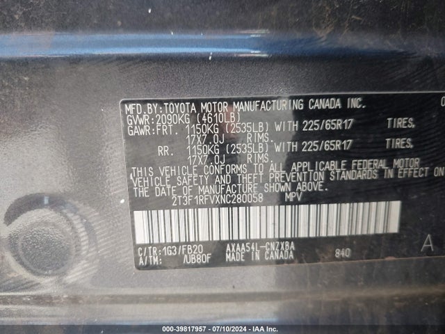 Toyota RAV4 LE 2022 2T3F1RFVXNC280058 Image 9