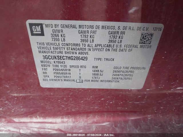 Chevrolet Silverado 1500 2lz 2017 3GCUKSEC7HG286429 Image 9