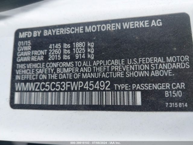WMWZC5C53FWP45492 Mini Countryman Cooper S