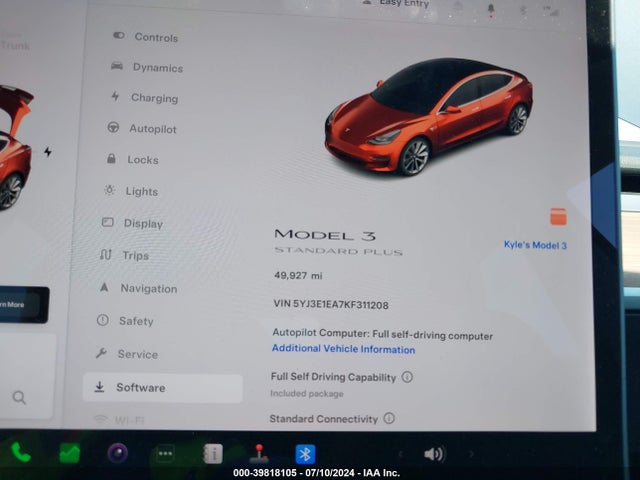 Tesla Model 3 Long Range/mid Range/standard Range/standard Range Plus 2019 5YJ3E1EA7KF311208 Image 7
