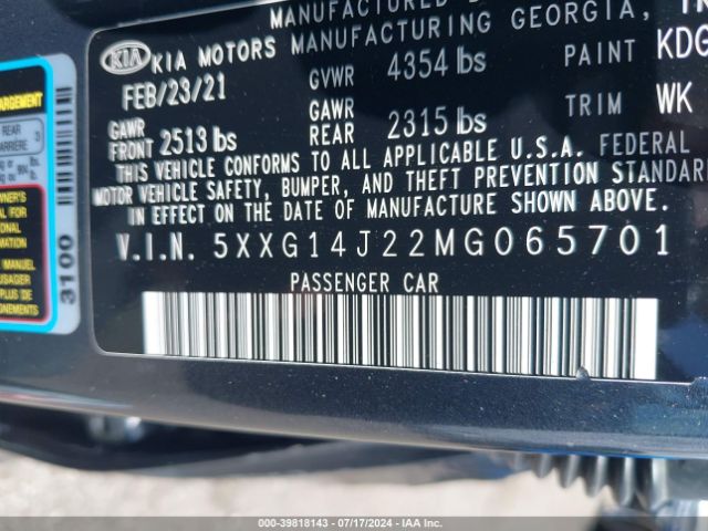 5XXG14J22MG065701 KIA K5 LXS