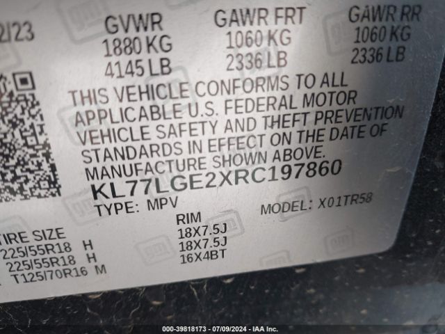 KL77LGE2XRC197860 Chevrolet Trax Fwd 1rs