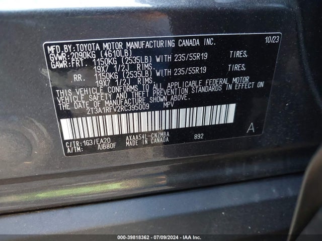 Toyota Rav4 Xle Premium 2024 2T3A1RFV2RC395009 Image 9
