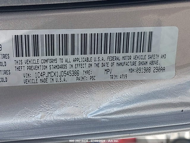 1C4PJMCX1JD545386 Jeep Cherokee Latitude 4x4
