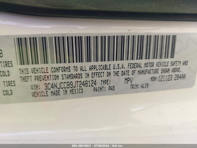 3C4NJCCB9JT248124 Jeep Compass Limited Fwd
