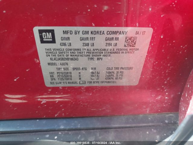 KL4CJASB2HB186343 Buick Encore Preferred
