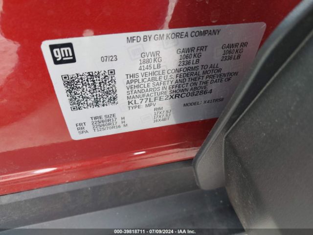 KL77LFE2XRC082864 Chevrolet Trax Fwd Sp