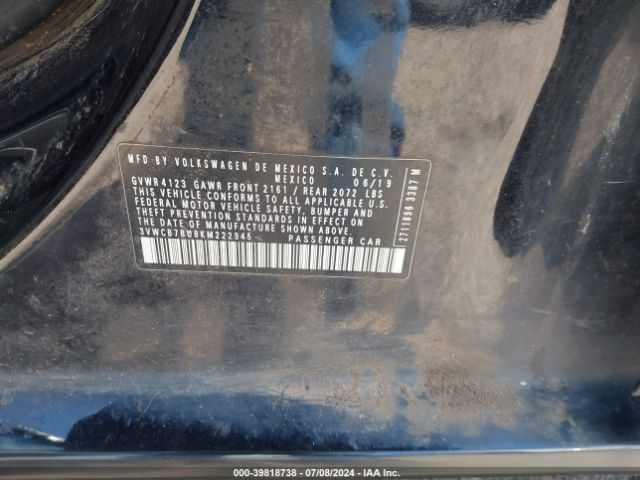 3VWCB7BU8KM222945 Volkswagen Jetta 1.4t R-line/1.4t S/1.4t Se