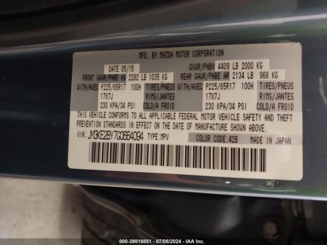 JM3KE2BY7G0664094 Mazda CX-5 SPORT