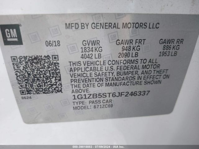 1G1ZB5ST6JF246337 Chevrolet Malibu 1ls