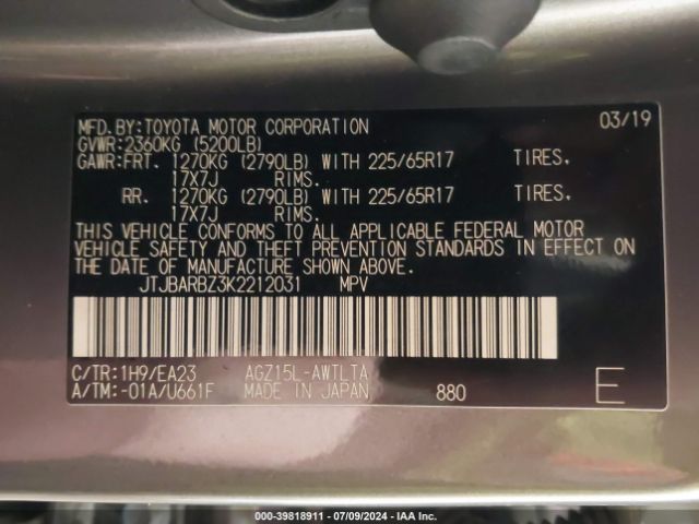 JTJBARBZ3K2212031 Lexus NX 300