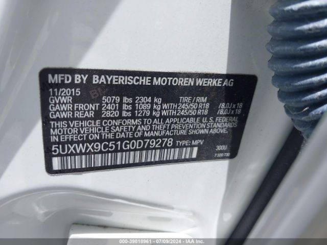 5UXWX9C51G0D79278 BMW X3 Xdrive28i