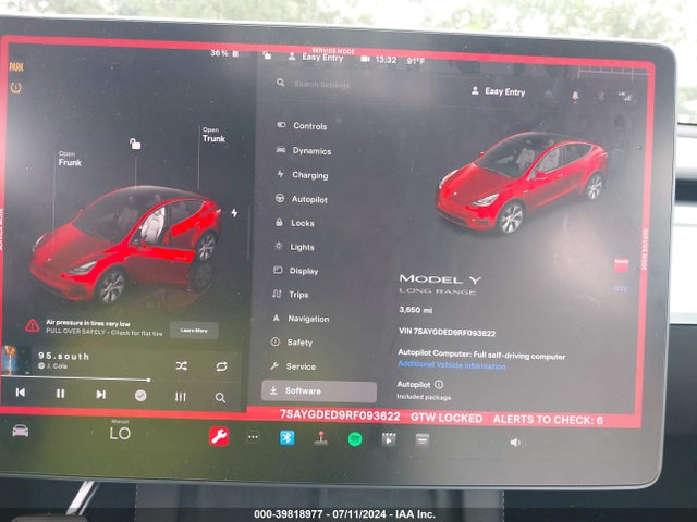 Tesla Model Y Long Range/rwd 2024 7SAYGDED9RF093622 Image 7