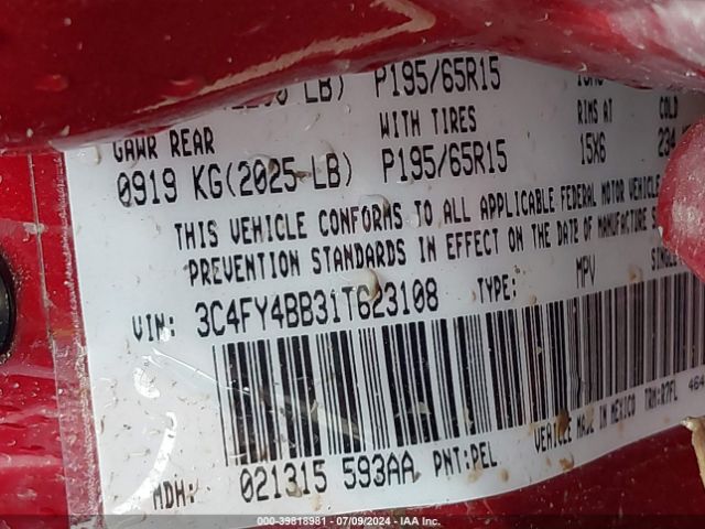 2001 CHRYSLER PT CRUISER 3C4FY4BB31T623108 Photo 8