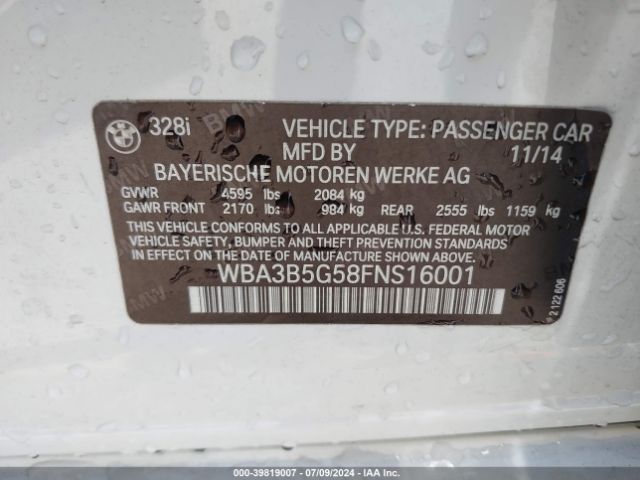 WBA3B5G58FNS16001 BMW 328i Xdrive