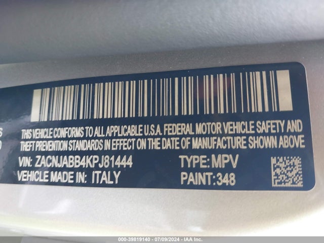 ZACNJABB4KPJ81444 Jeep Renegade Latitude Fwd