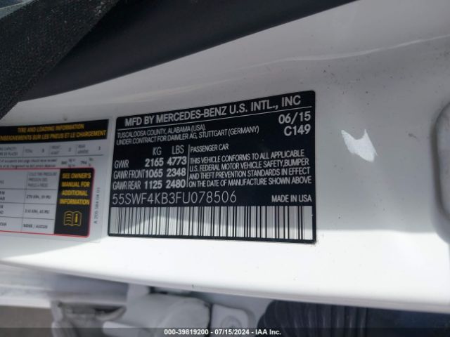 55SWF4KB3FU078506 Mercedes-Benz C 300 4matic/luxury 4matic/sport 4matic