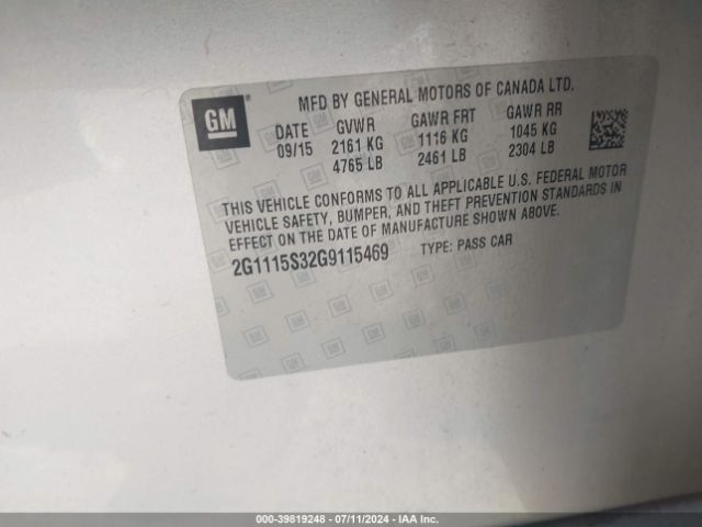 2G1115S32G9115469 Chevrolet Impala 2lt
