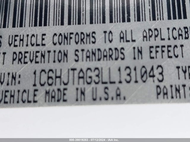 1C6HJTAG3LL131043 Jeep Gladiator Sport S 4x4