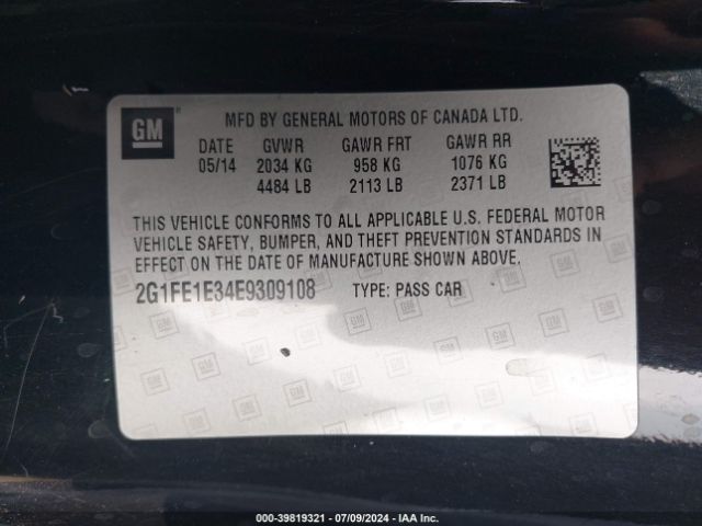 2G1FE1E34E9309108 Chevrolet Camaro 1ls