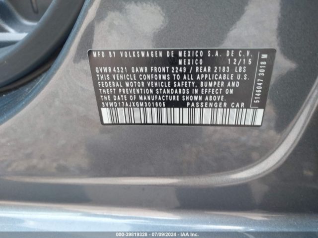 3VWD17AJXGM301605 Volkswagen Jetta 1.8t Sport