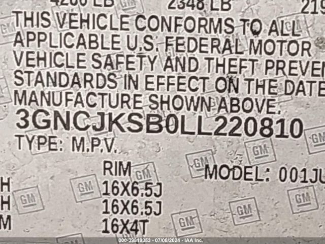 3GNCJKSB0LL220810 Chevrolet Trax Fwd Ls