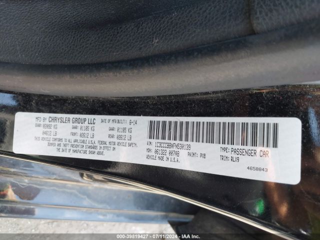 1C3CCCBBXFN530139 Chrysler 200 S