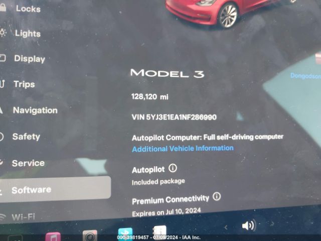 5YJ3E1EA1NF286990 Tesla Model 3 Rear-wheel Drive