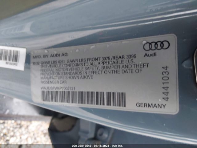 WAUFJBFW4P7002721 Audi E-tron Gt Premium Plus Quattro