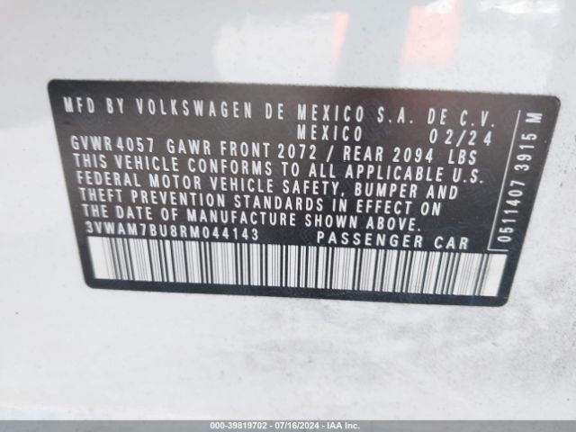 3VWAM7BU8RM044143 Volkswagen Jetta 1.5t Sport
