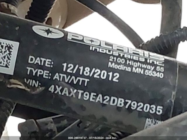 2013 POLARIS RZR 4XAXT9EA2DB792035 Photo 9