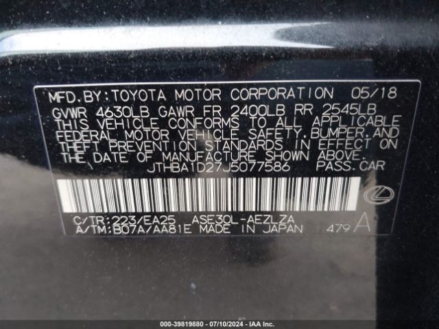 JTHBA1D27J5077586 Lexus IS 300