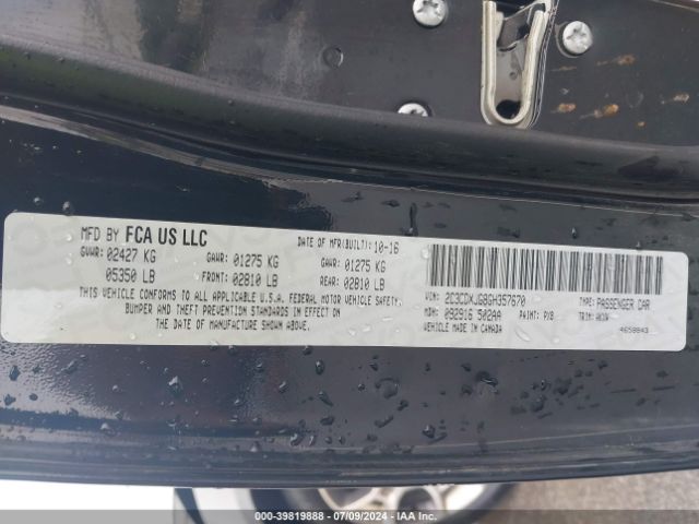2C3CDXJG8GH357670 Dodge Charger Sxt
