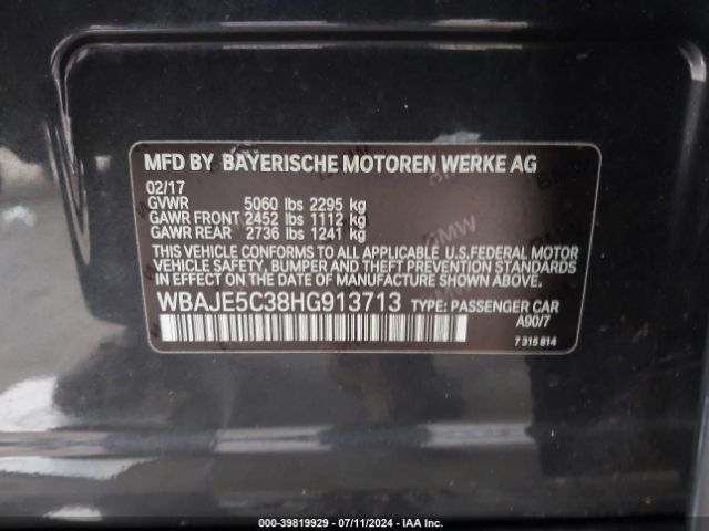 WBAJE5C38HG913713 BMW 540I