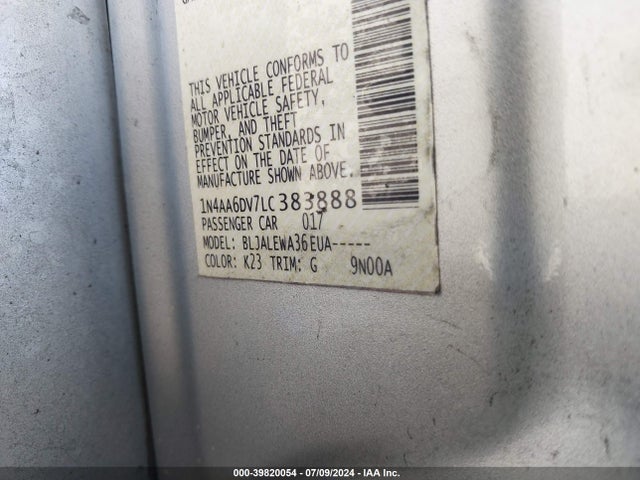 Nissan Maxima Sl Xtronic Cvt 2020 1N4AA6DV7LC383888 Image 9