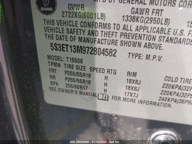 2007 SAAB 9-7X 5S3ET13M972804582 Photo 8