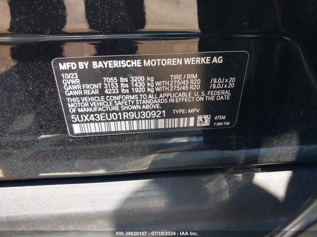 5UX43EU01R9U30921 BMW X5 Phev Xdrive50e