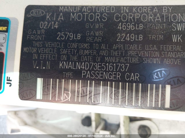 KIA Cadenza Limited 2014 KNALN4D73E5161737 Image 9