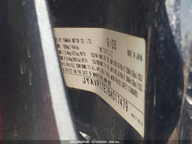 2006 YAMAHA XV1700 JYAVP17E56A018405 Photo 9