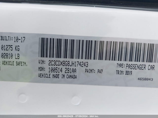 2018 DODGE CHARGER 2C3CDXBG8JH174243 Photo 8