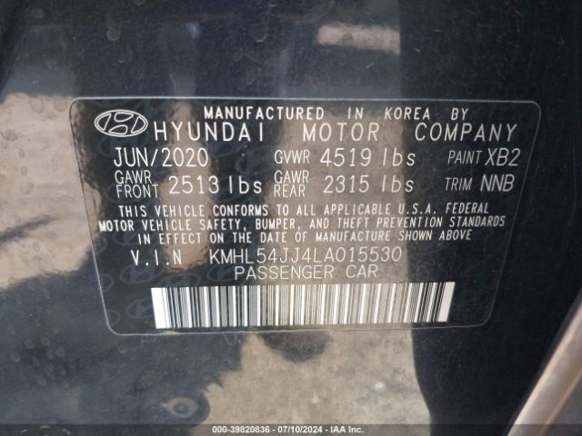 KMHL54JJ4LA015530 Hyundai Sonata Hybrid Limited