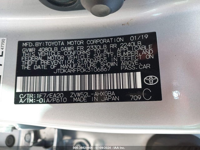 Toyota Prius Prime Premium 2019 JTDKARFP0K3106867 Image 9