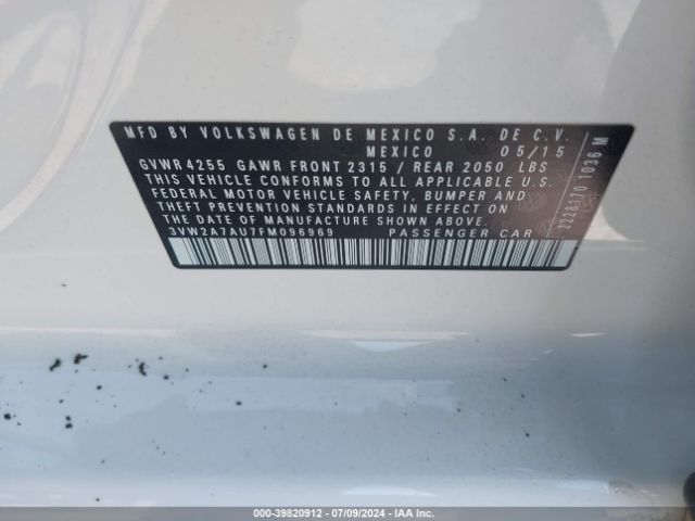 3VW2A7AU7FM096969 Volkswagen Golf Tdi S 4-door