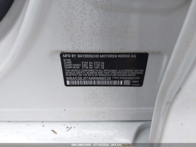 WBA53BJ01MWW88534 BMW 540I
