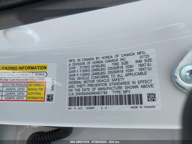 Honda Cr-v Ex Awd 2024 2HKRS4H43RH401784 Image 9