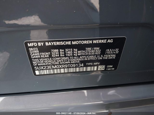 5UX23EM0XR9T09134 BMW X7 Xdrive40i